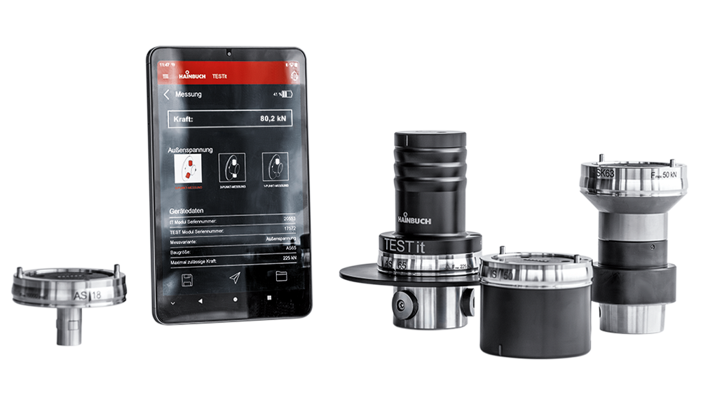 dispositivo TESTit HAINBUCH medición fuerza amarre cnc